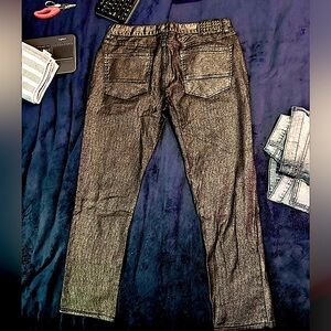INC Men’s Black Fashion jeans. Black with  silver glitter glow and perfect cone!